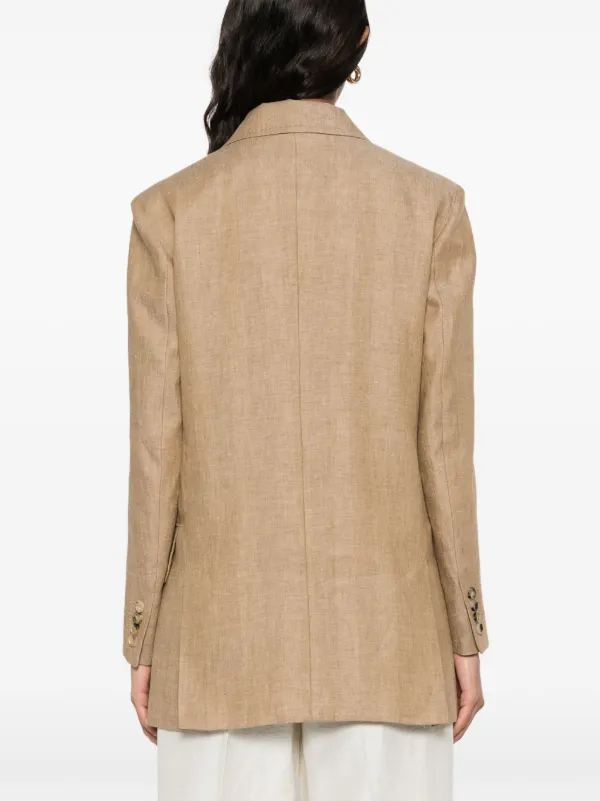 美品 Max Mara リネン100% ジャケット ブラウン サイズ40 L相当 Max Mara(マックスマーラ) ジャケット サイズFB 40 レディース