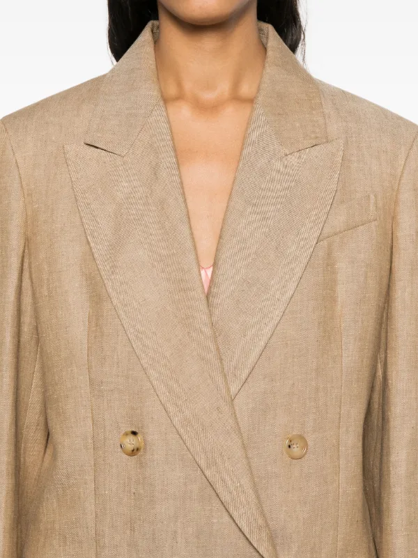 美品 Max Mara リネン100% ジャケット ブラウン サイズ40 L相当 MAX MARA(マックスマーラ) / ジャケット/--/リネン/BRW/マックス