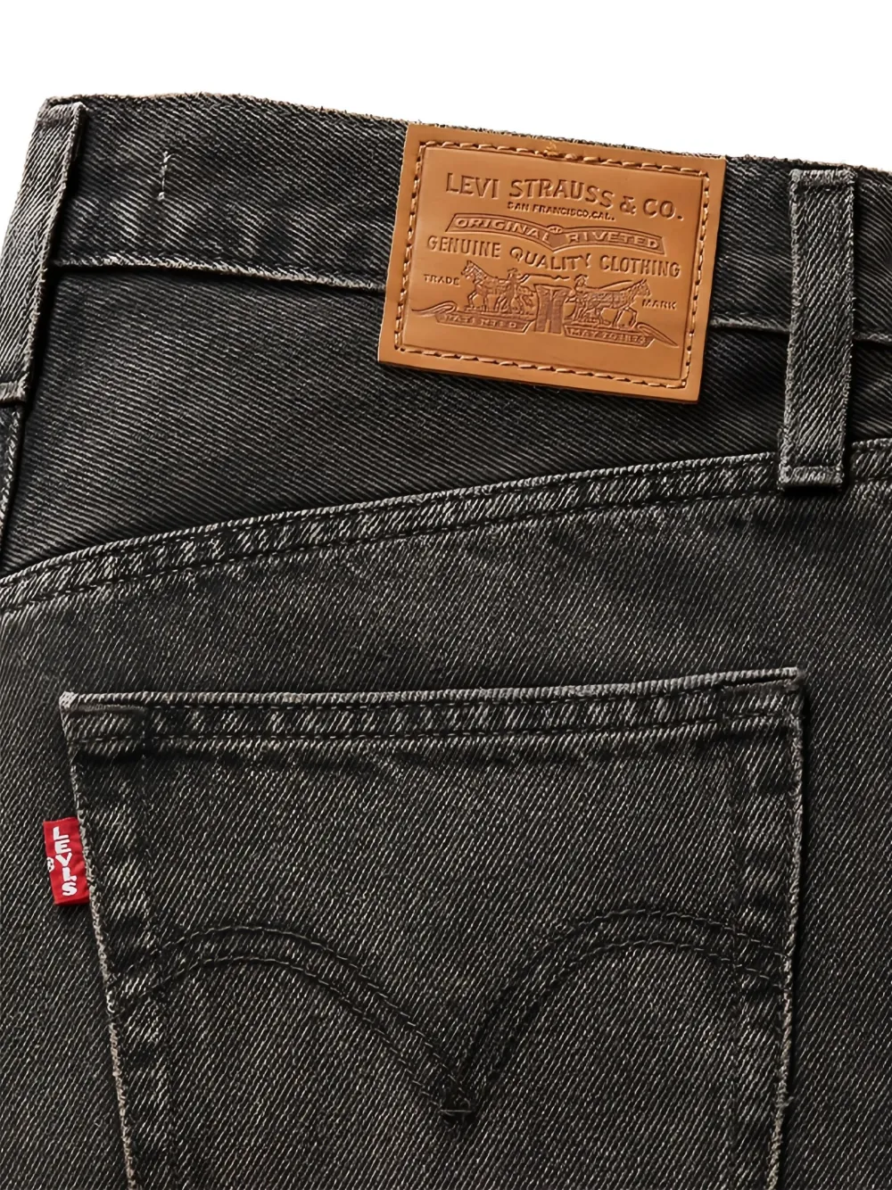 Levi's Ribcage jeans met wijde pijpen Zwart