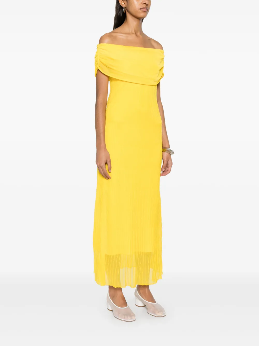 Shop Simkhai Laurelle Midi Dress In Yellow