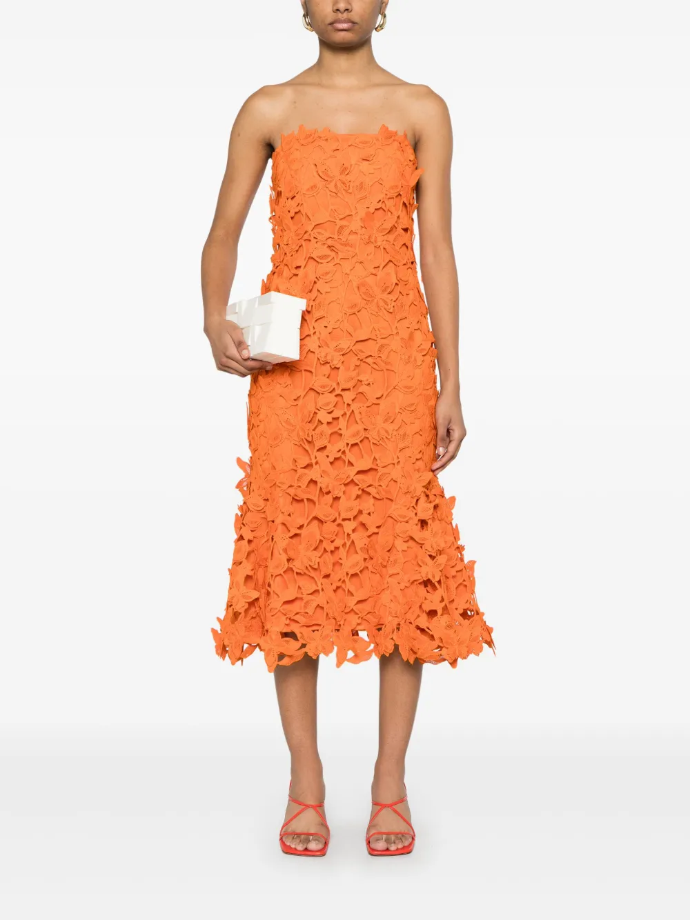 Simkhai Fleurella midi-jurk - Oranje