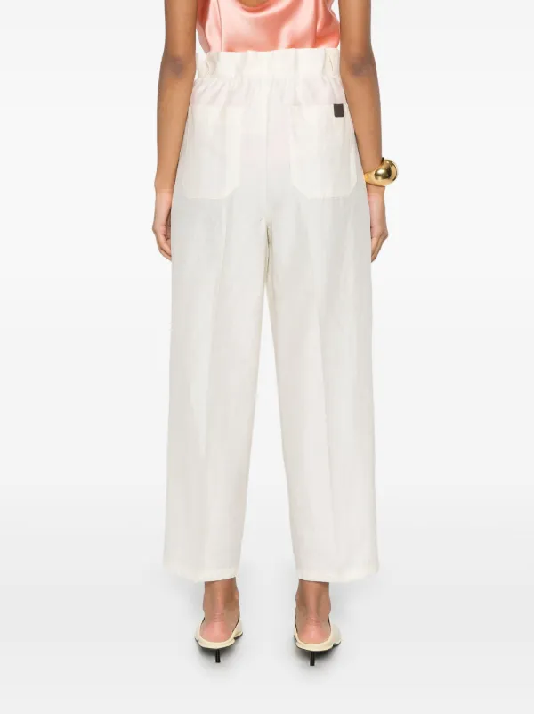 パンツ Max Mara 'Efedra' Pants Linen and silk straight trousers, light gold | 