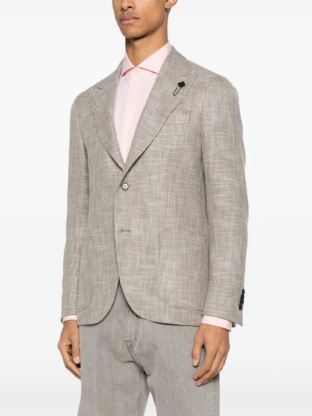 Lardini Blazer met broche Beige