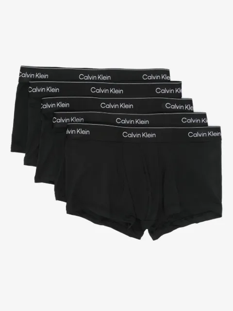 Calvin Klein Kit 5 cuecas com logo no cós