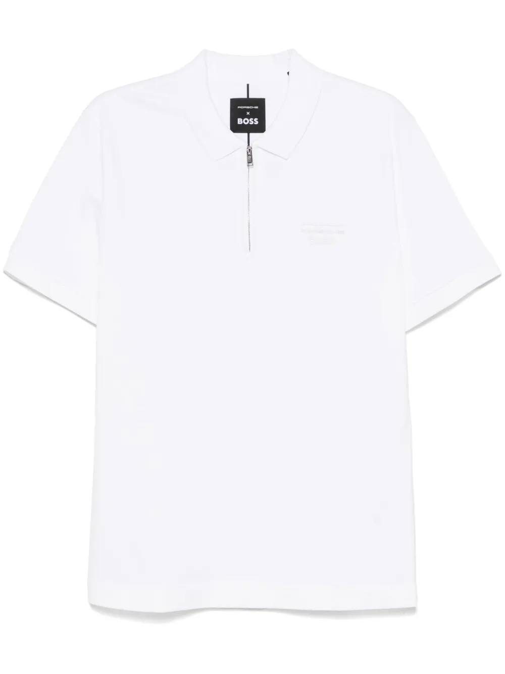 BOSS x Porsche poloshirt met rubberen logo Wit