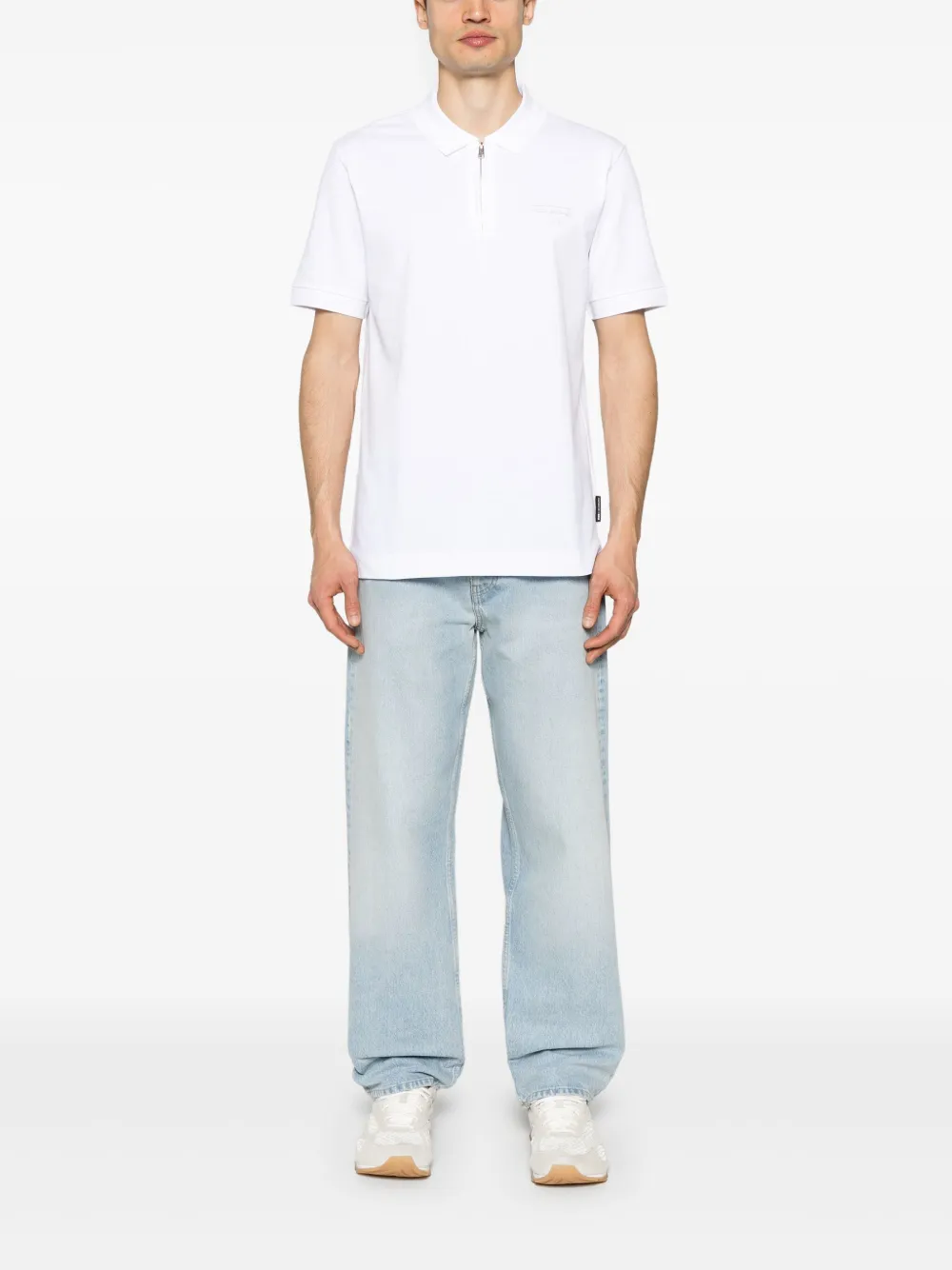 BOSS x Porsche poloshirt met rubberen logo - Wit
