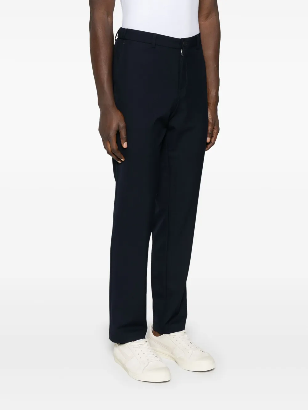 BOSS Broek met logolabel Blauw