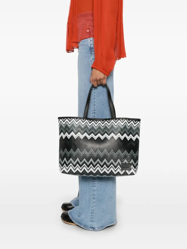 Missoni Large Canvas Tote Bag | Black | FARFETCH