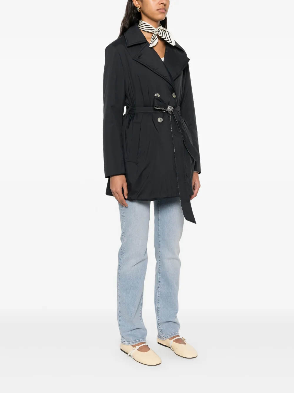Herno Trenchcoat met ceintuur Blauw