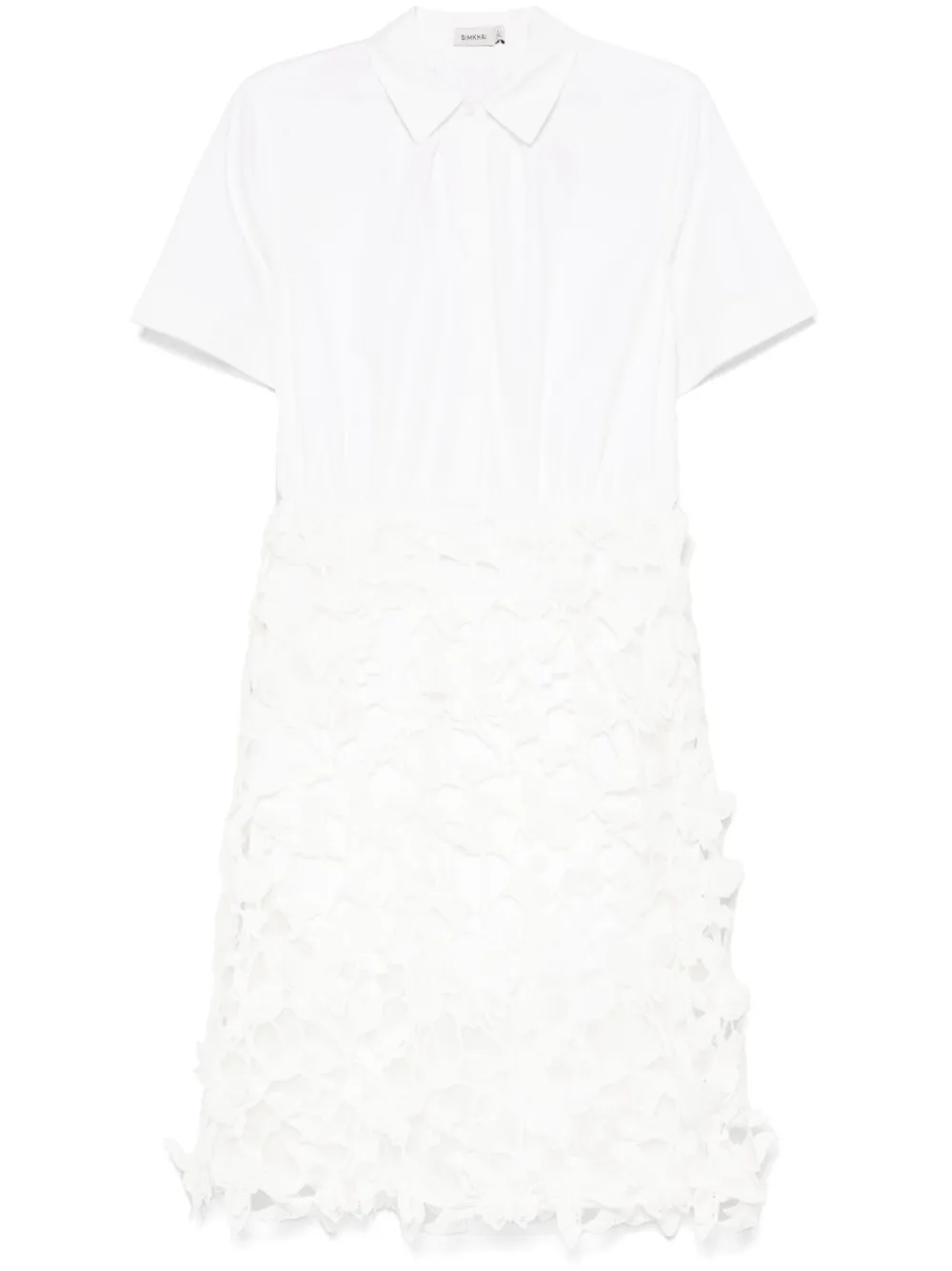 Simkhai Colette Floral Guipure Lace Midi Dress In White