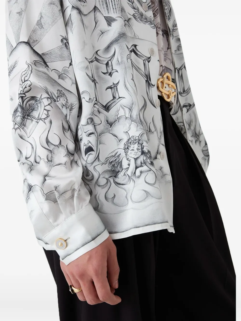 Casablanca Overhemd met grafische print Wit