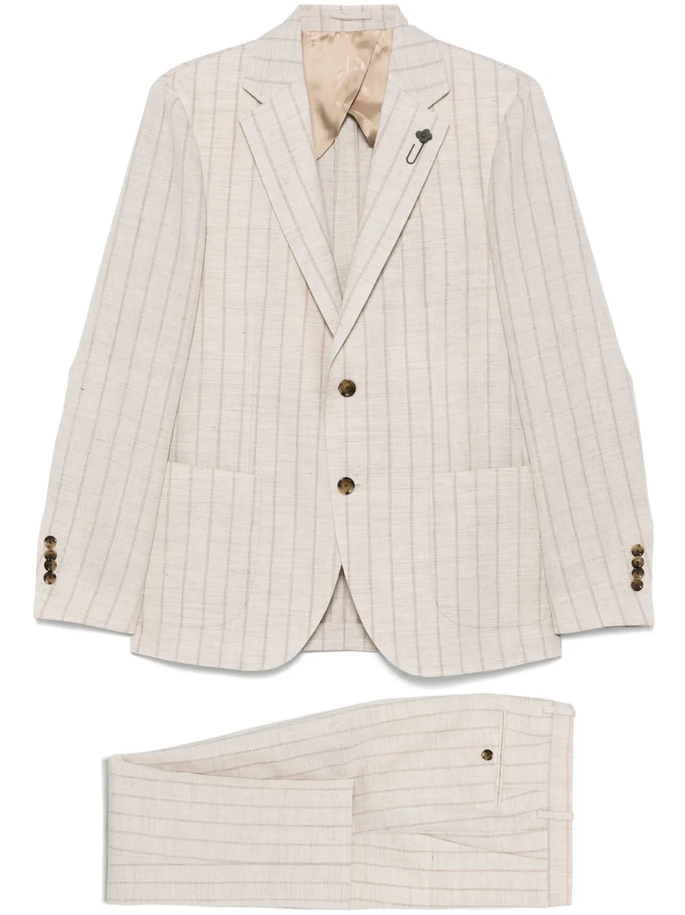 Lardini tailleur rayé | tons neutres | Image 1