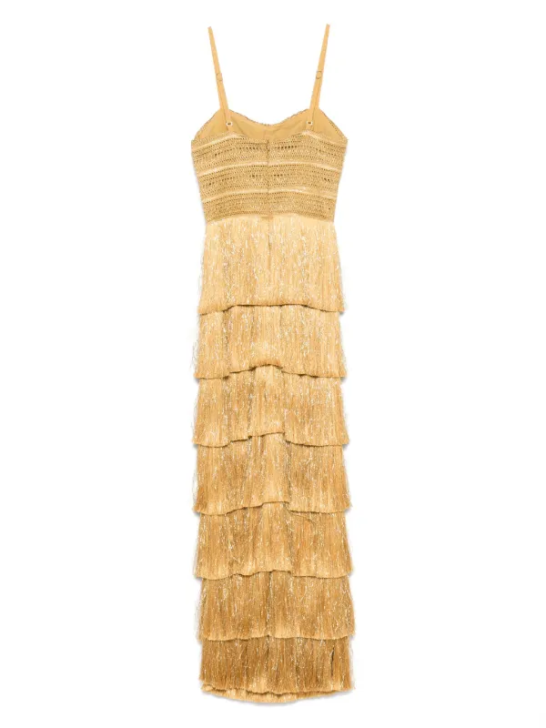 PAMPAS FRINGE GOWN - GOLD / 4
