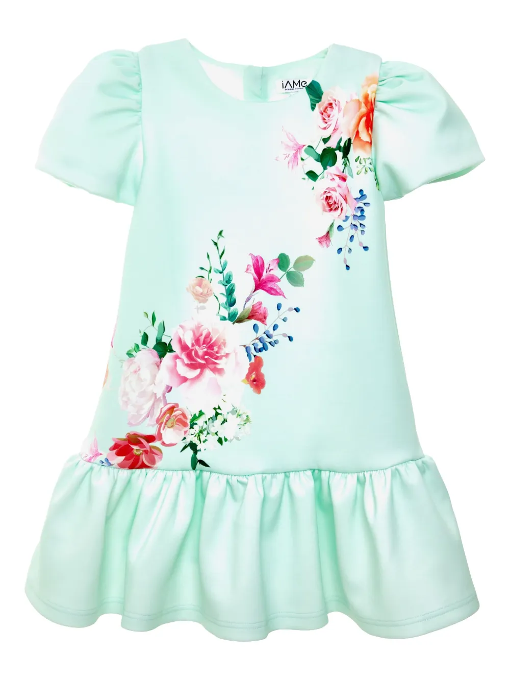 IAME KIDS Jurk met bloe print Groen