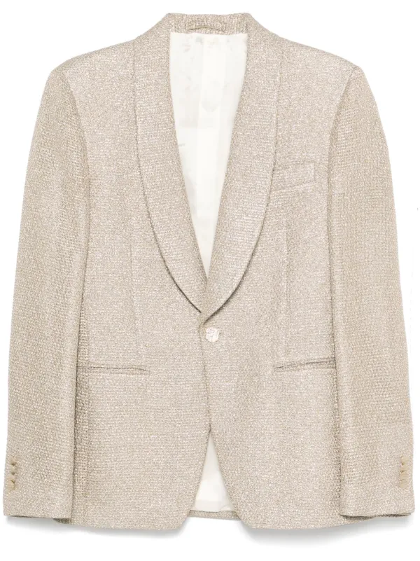 ベスト・ジレ LARDINI Blazer with l buttons and lurex effect Lardini Lurex Blazer | Gold | FARFETCH