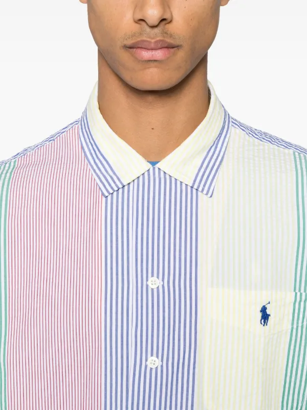 Polo Ralph Lauren Seersucker Shirt Blue FARFETCH IN