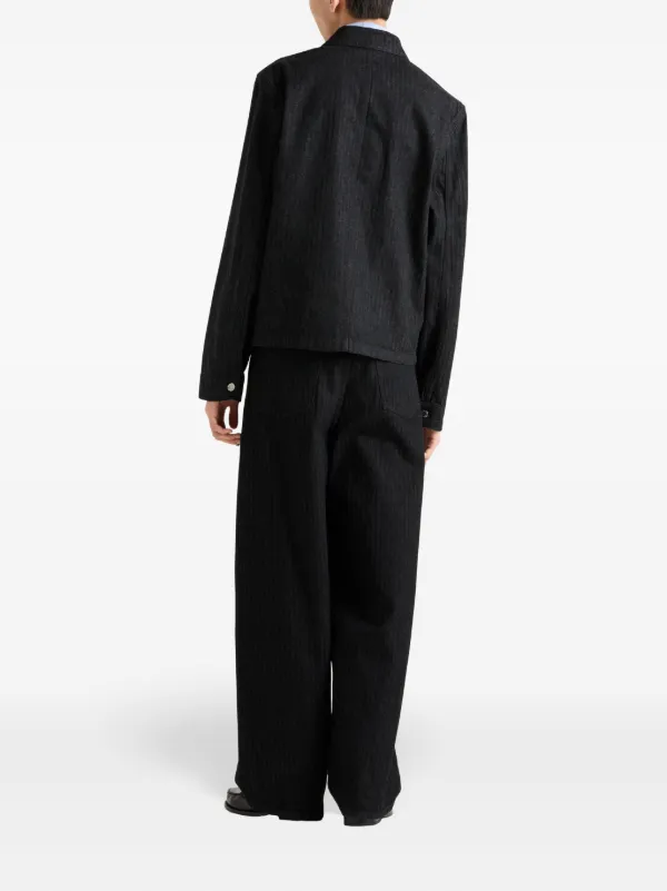 スーツ 1996aw prada jacket&slacks black(52) Prada Leather Jacket | Saks Fifth Avenue