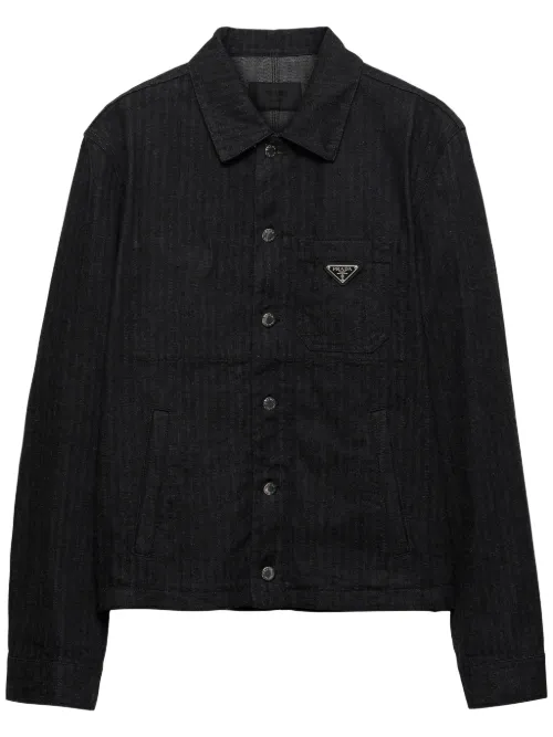 Prada veste en jean Chevron - Noir - Prada - Modalova