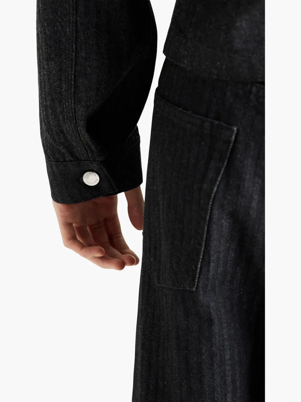 Prada Denim jack met chevron streep Zwart