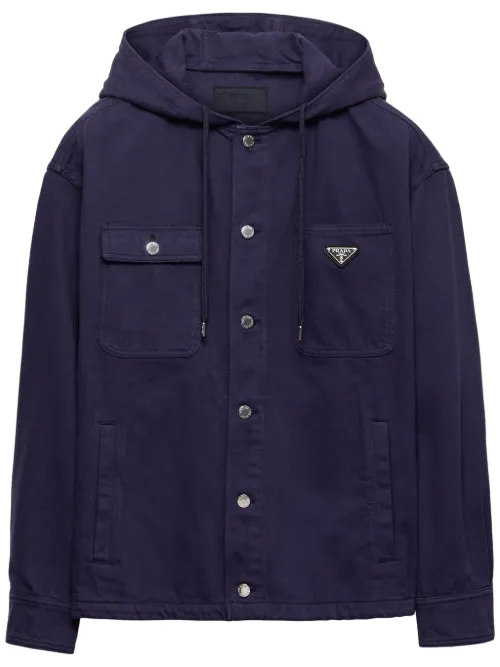 Chemise à logo triangulaire en émail - Prada - Modalova