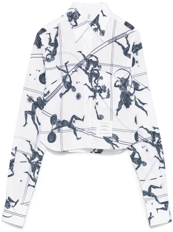 THOM BROWNE ホワイト クロップドシャツ 1/m