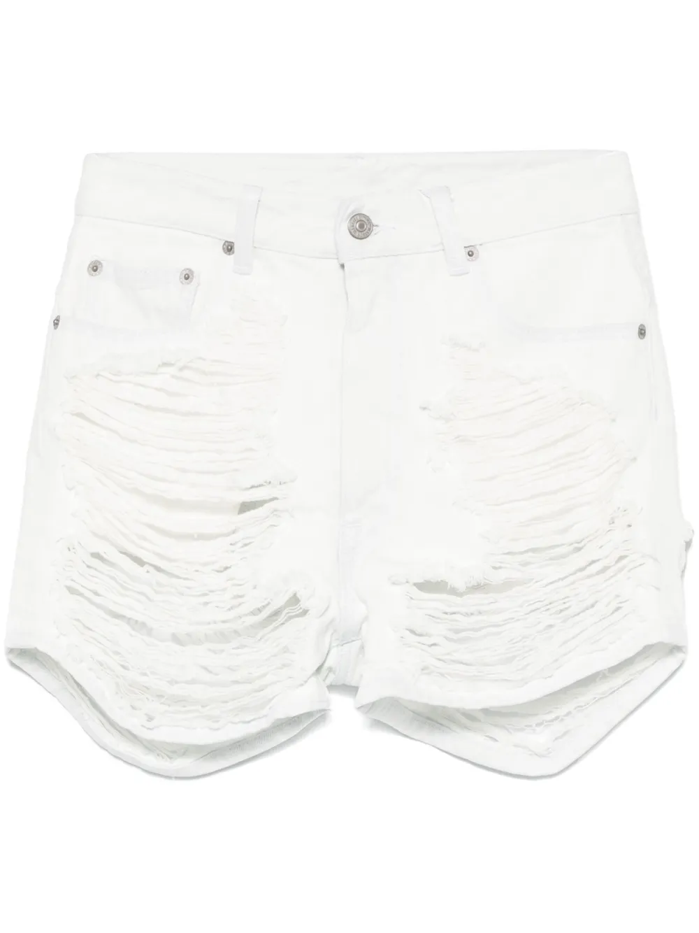 MM6 Maison Margiela Gerafelde denim shorts Wit