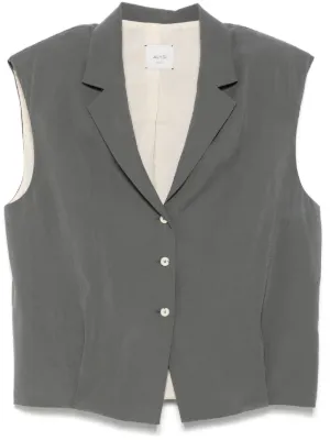 ベスト・ジレ ALYSI Women Vests 205402 P5006NOCE BEIGE shopnikoniko ベスト ジレ ジャガード柄 サイドオープンロング