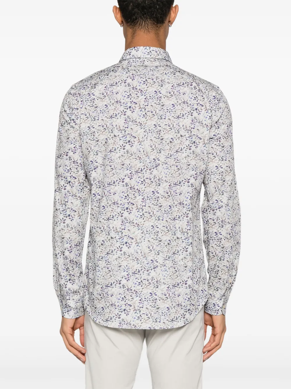 PS Paul Smith Overhemd met bloemenprint en textuur Blauw