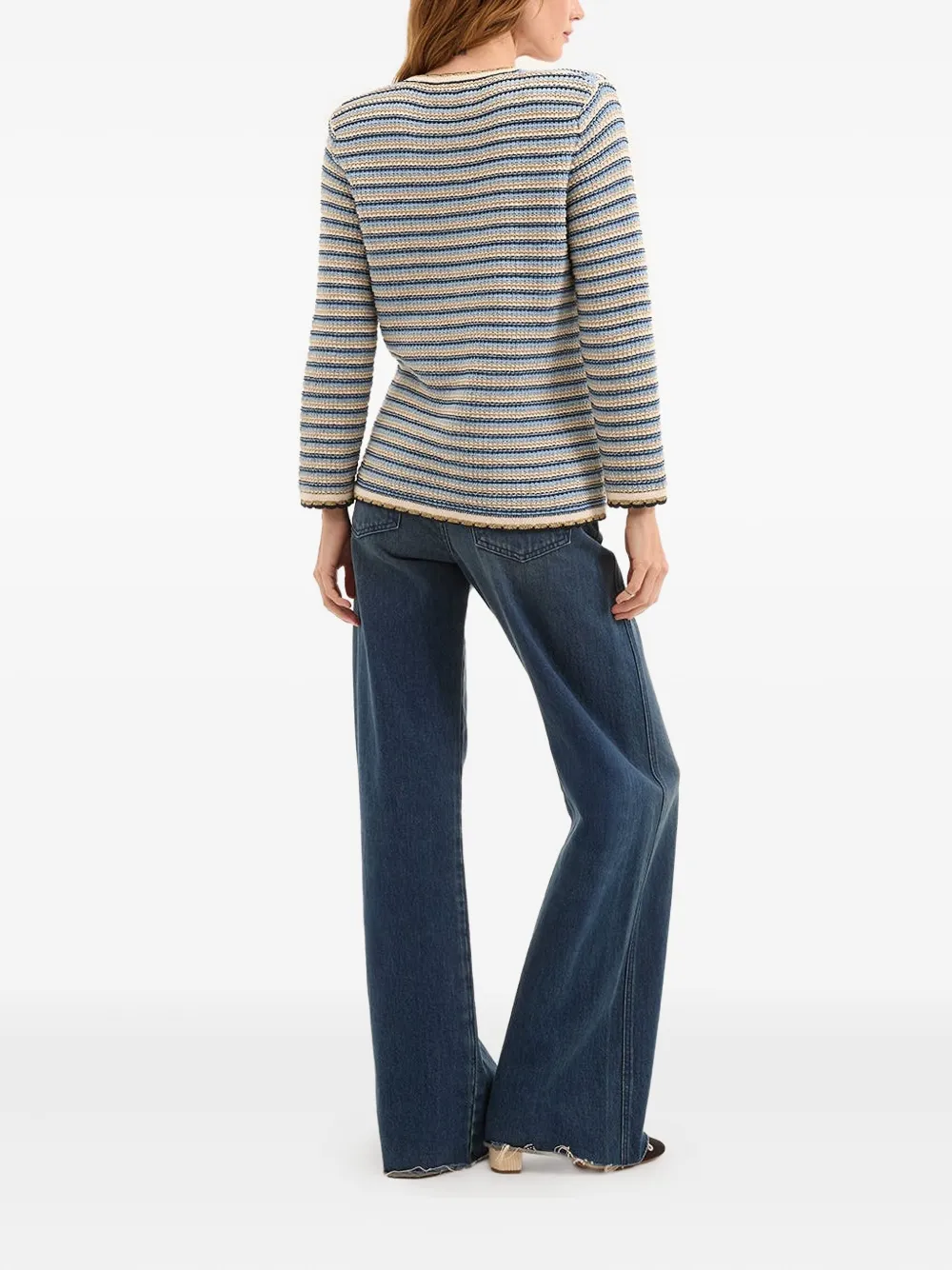 Veronica Beard Striped Cardigan In Multi
