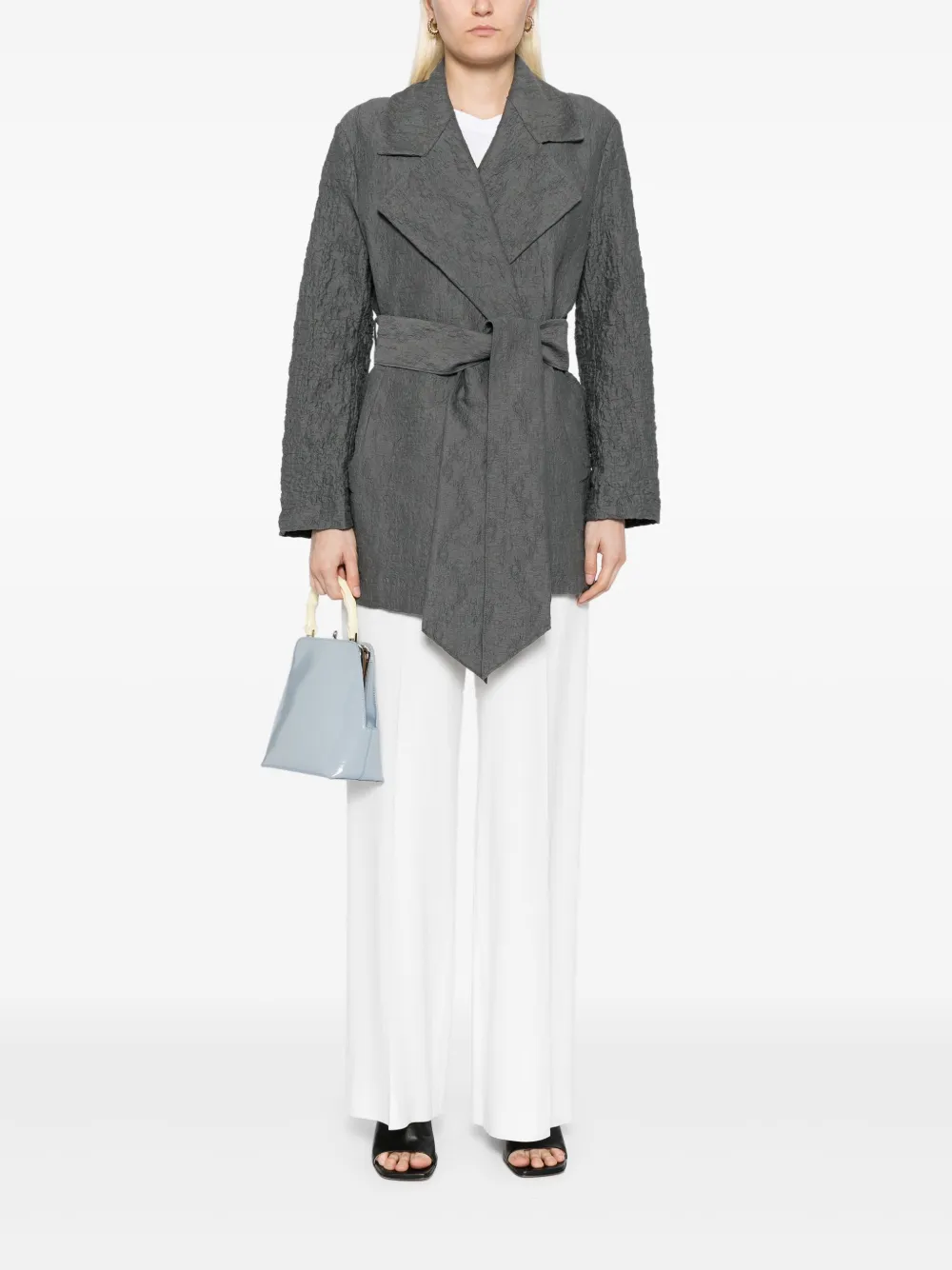 Harris Wharf London belted clutch jacket Groen