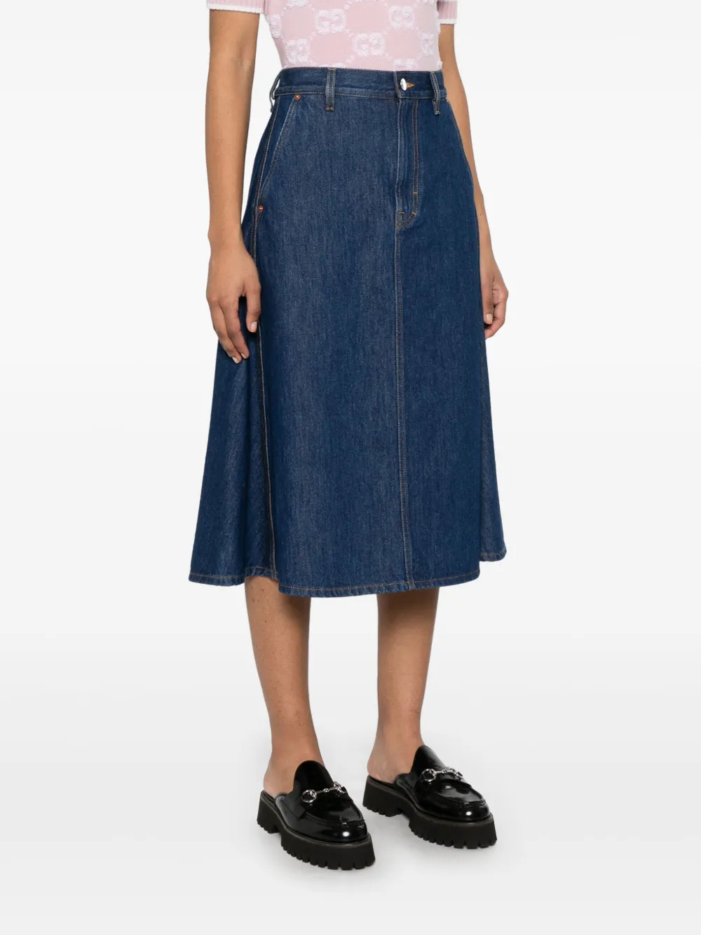 GUCCI DENIM MIDI SKIRT 