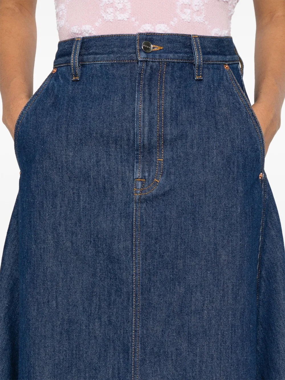 GUCCI DENIM MIDI SKIRT 