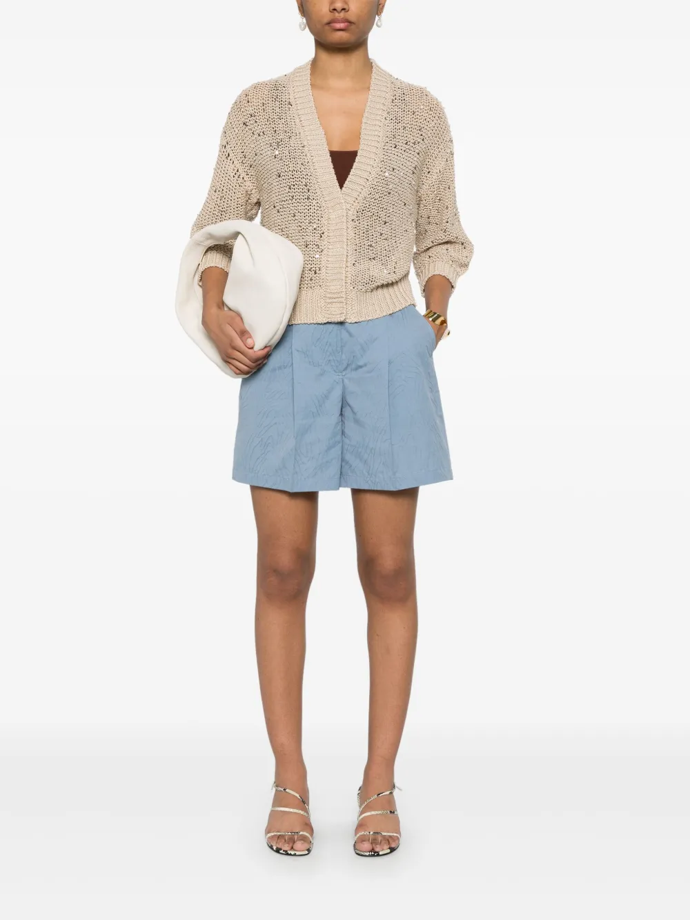 Brunello Cucinelli Shorts met jacquard - Blauw