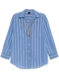PINKO crystal-embellished striped shirt - Blue