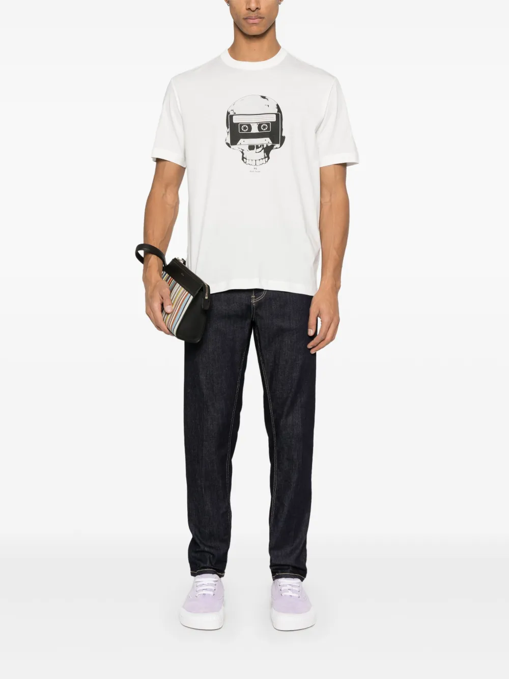 PS Paul Smith T-shirt met doodskopprint - Wit