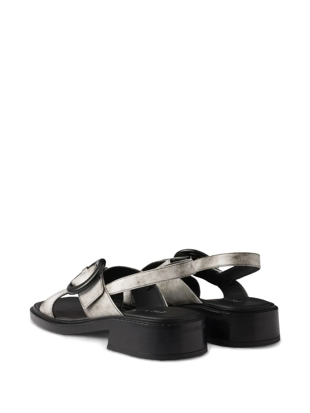Prada brushed-finish leather sandals White