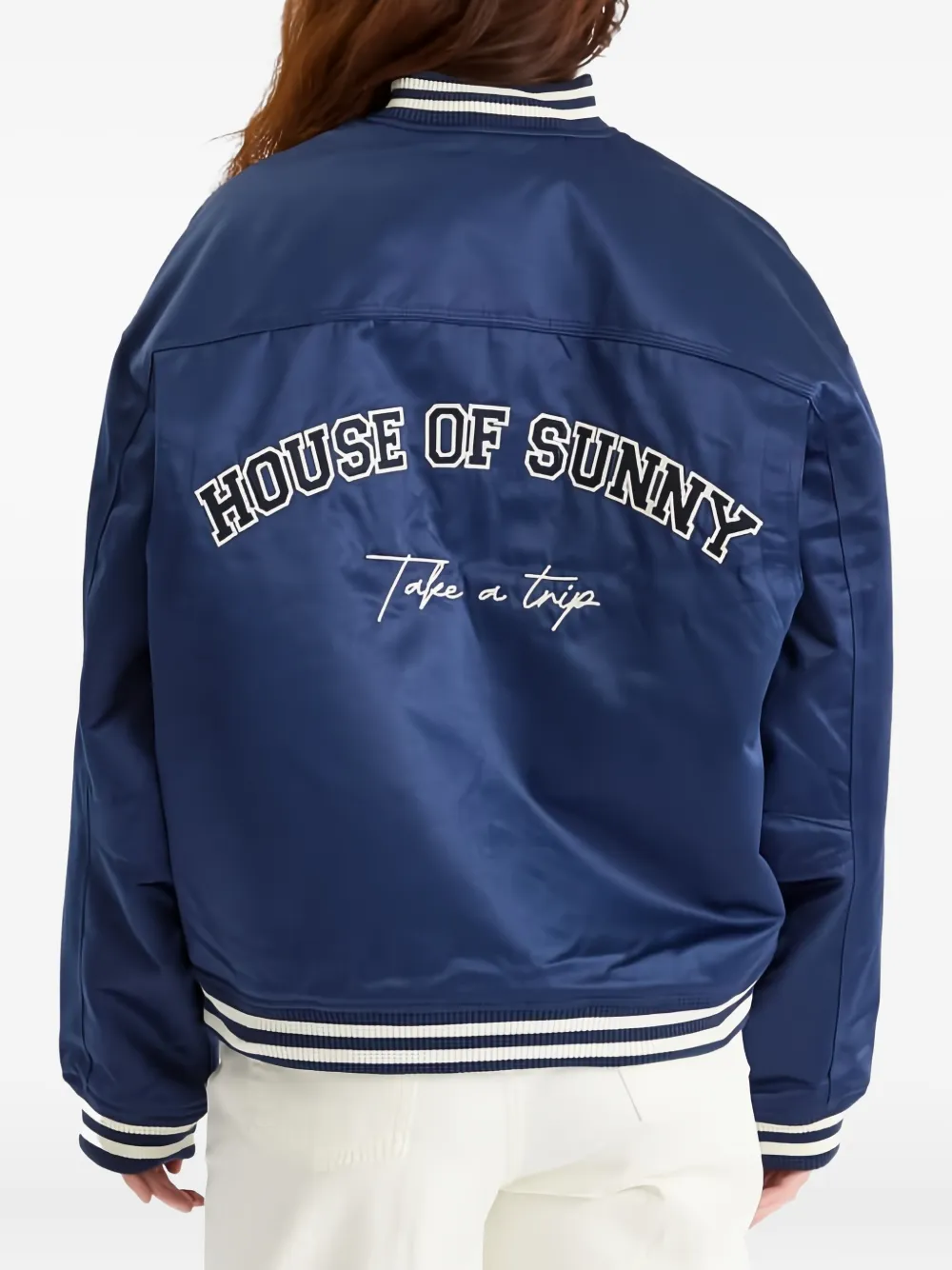 House of Sunny Satin Club bomberjack Blauw
