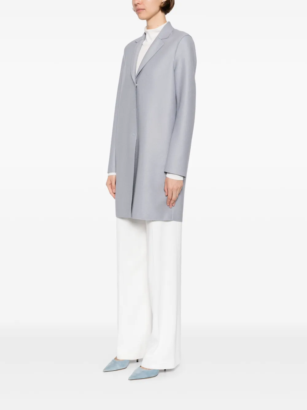 Harris Wharf London Coccon Coat In Gray