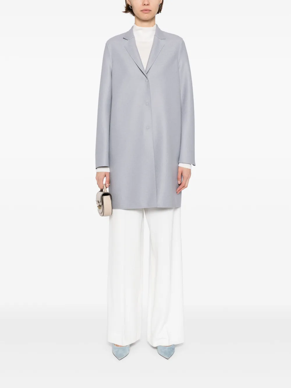 Harris Wharf London Coccon Coat In Gray