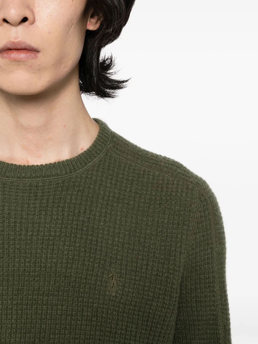 Polo Ralph Lauren Waffle-Knit Wool-Alpaca sweater Groen