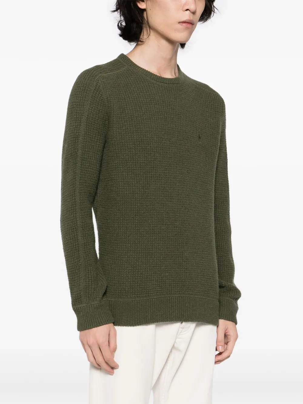 Polo Ralph Lauren Waffle-Knit Wool-Alpaca sweater Groen