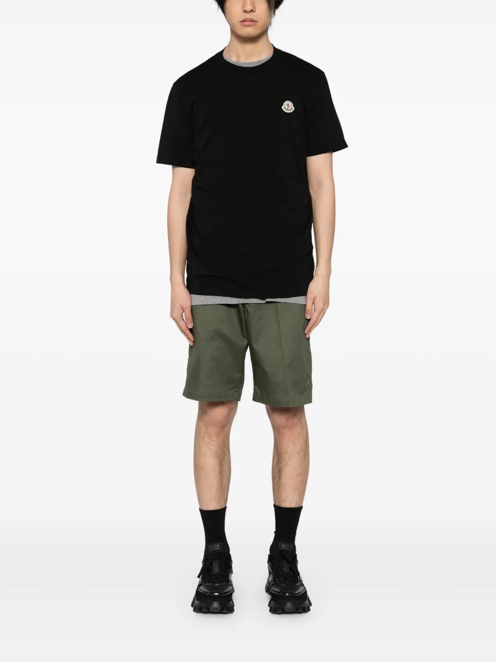 Moncler Drie T-shirts met logo Zwart