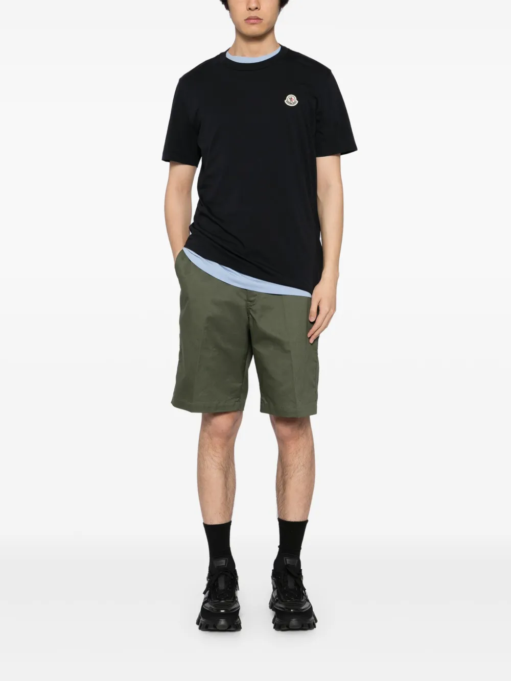 Moncler Drie T-shirts met logo Wit