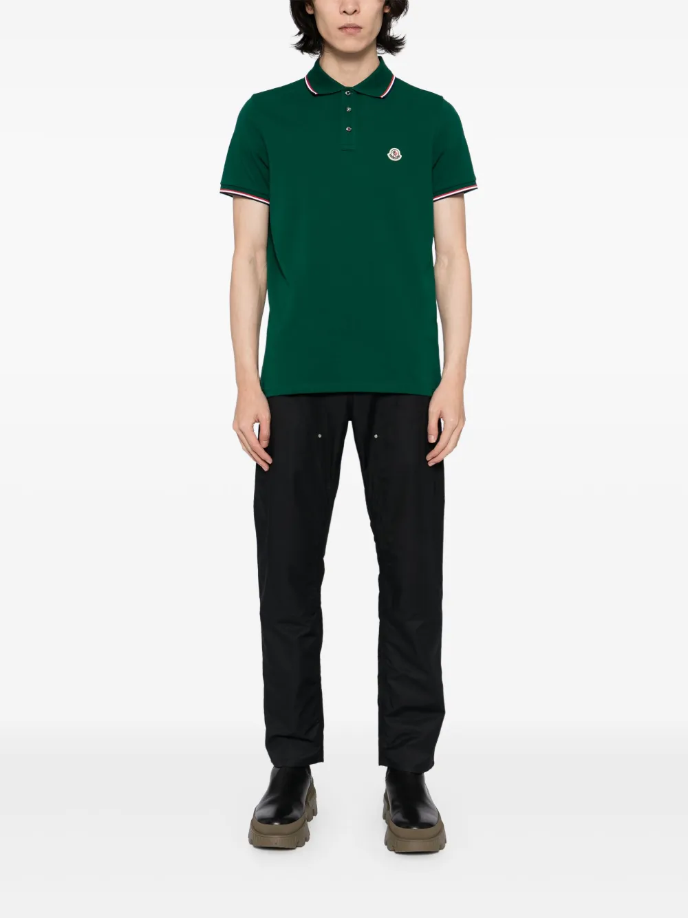 Moncler Poloshirt met logo - Groen