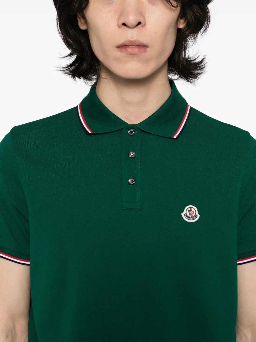 Moncler Poloshirt met logo Groen