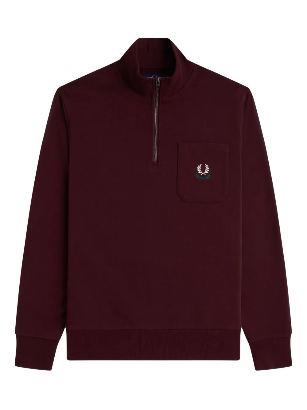 Fred Perry quarter-zip embroidered-pocket sweatshirt - レッド Fred Perry quarter-zip embroidered-pocket sweatshirt - レッド