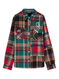 Billionaire Boys Club Script flannel patchwork plaid shirt - Red