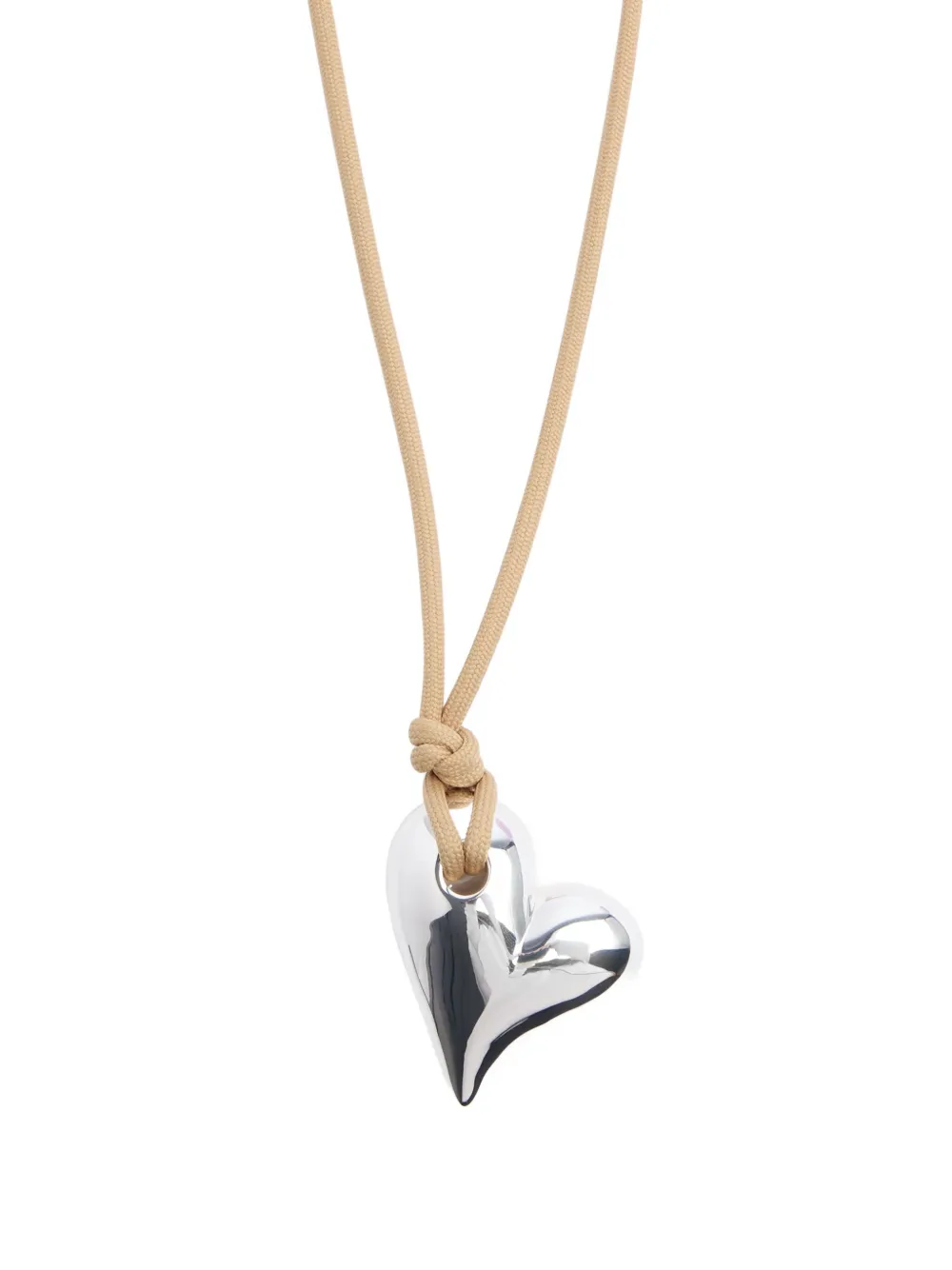 Jenny Bird Art Heart On A String Necklace In Silver