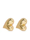 Jenny Bird Art Heart Button earrings - Gold