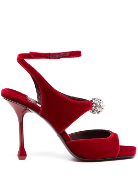 Jimmy Choo 95mm orb velvet sandals